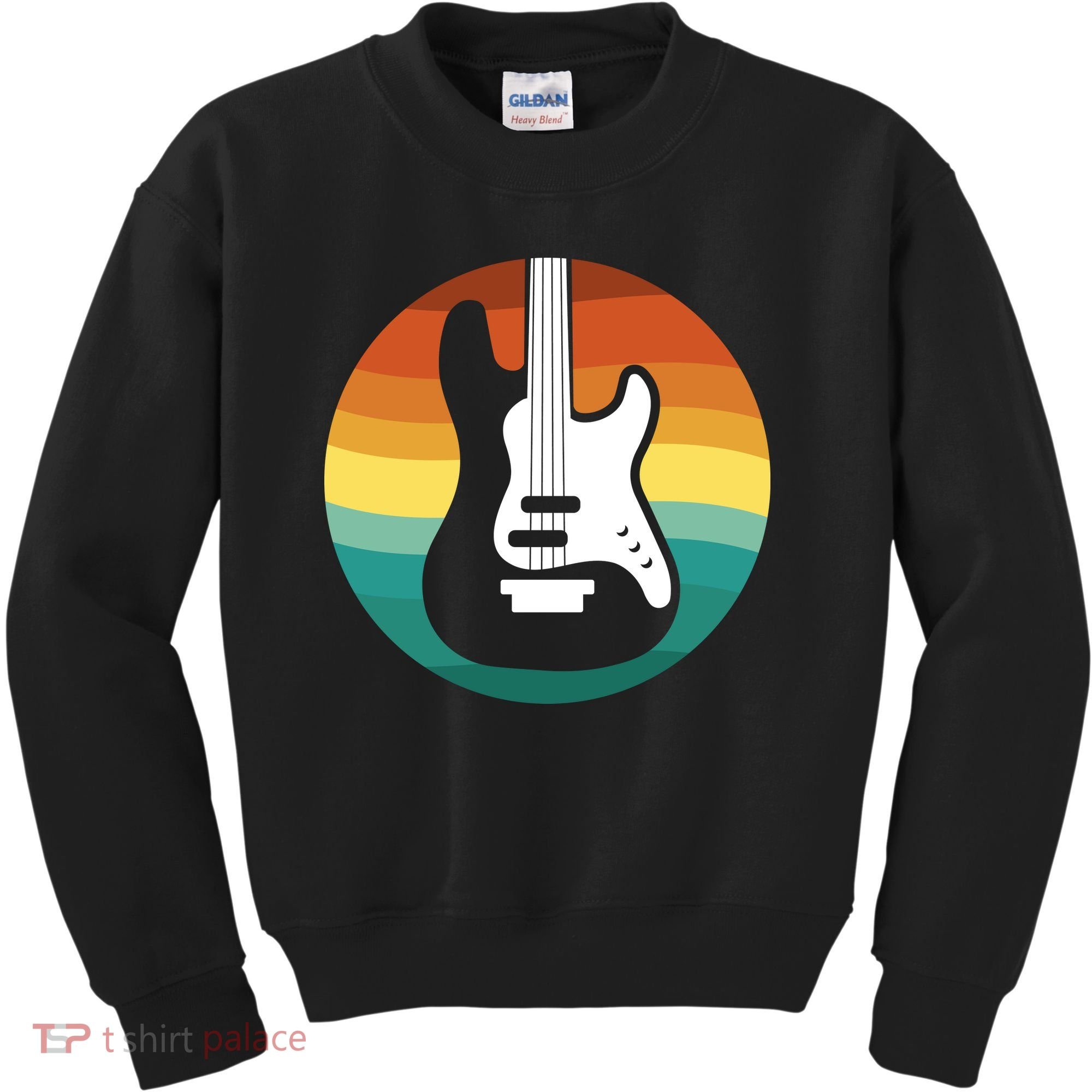 Electric Guitar Retro Sunset Kids Sweatshirt