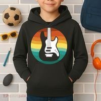 Electric Guitar Retro Sunset Kids Hoodie thumb 2