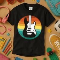 Electric Guitar Retro Sunset Kids T-Shirt thumb 3