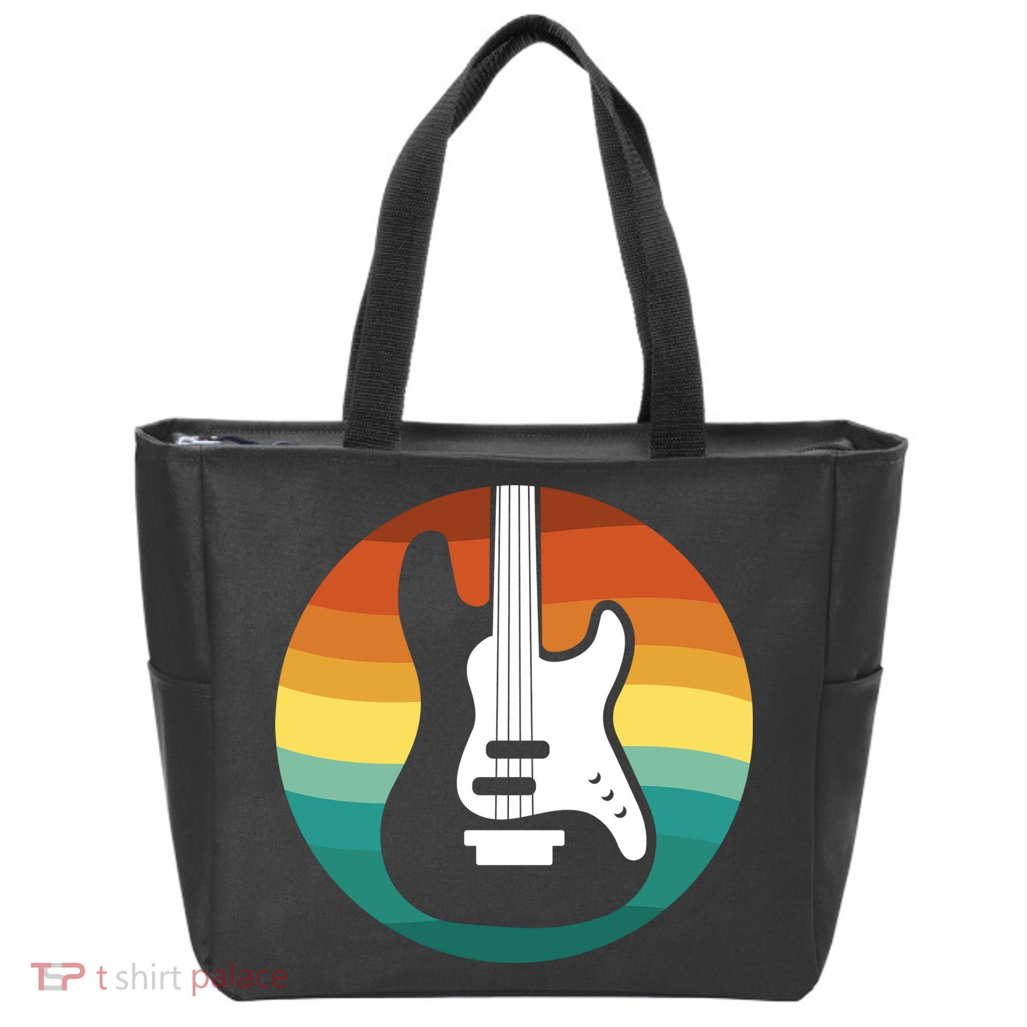 Electric Guitar Retro Sunset Tote Bag