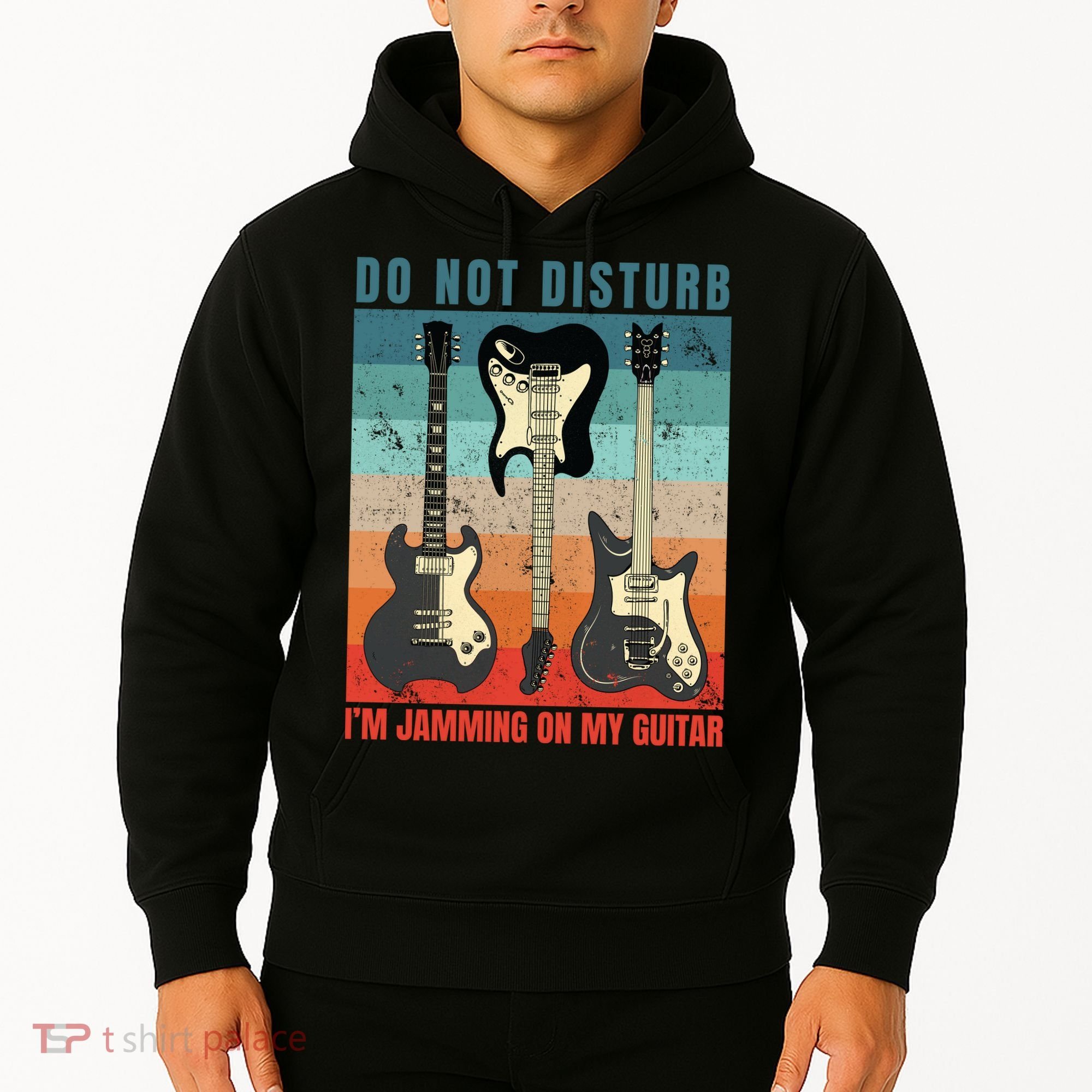 Electric Guitars Retro Sunset Hoodie