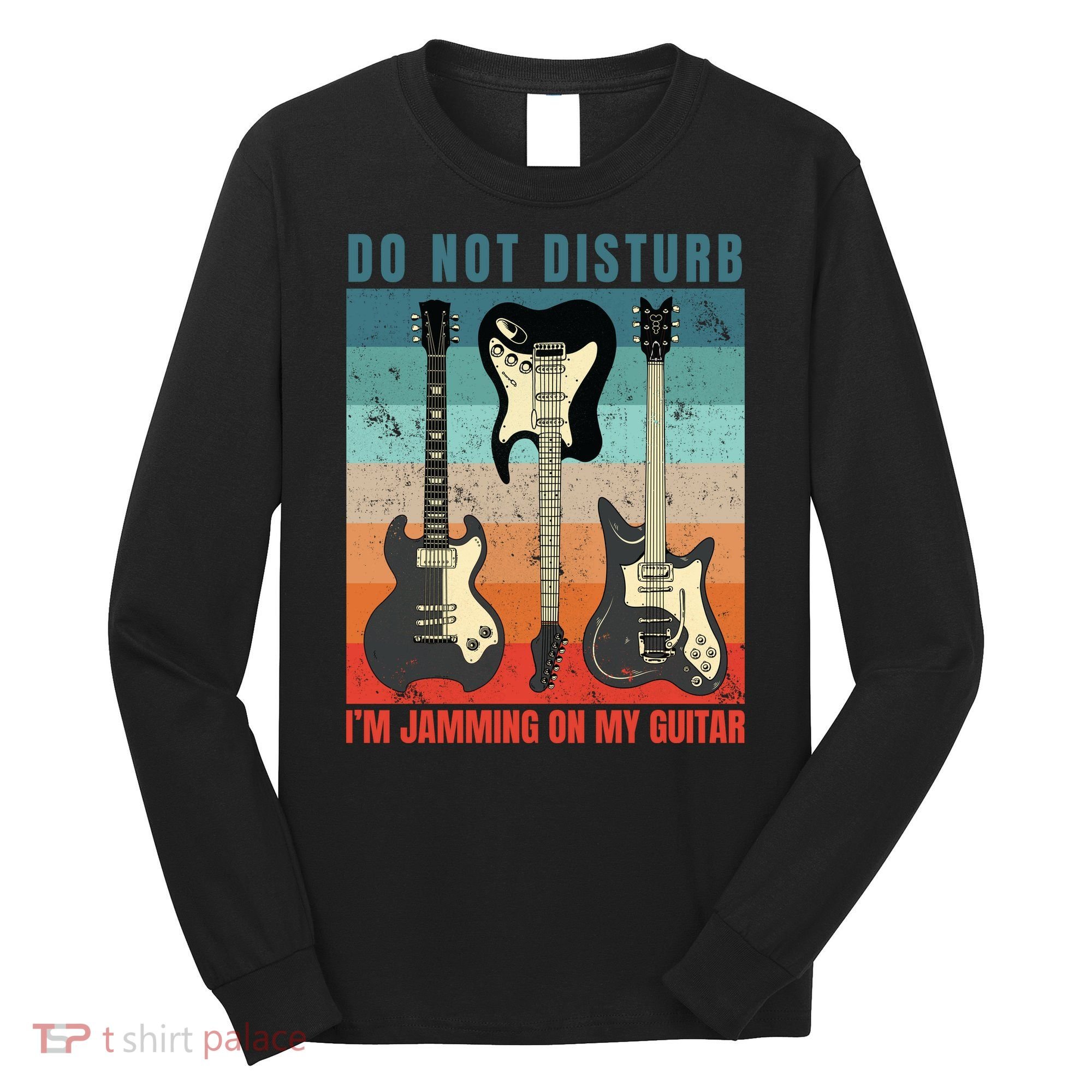 Electric Guitars Retro Sunset Long Sleeve Shirt