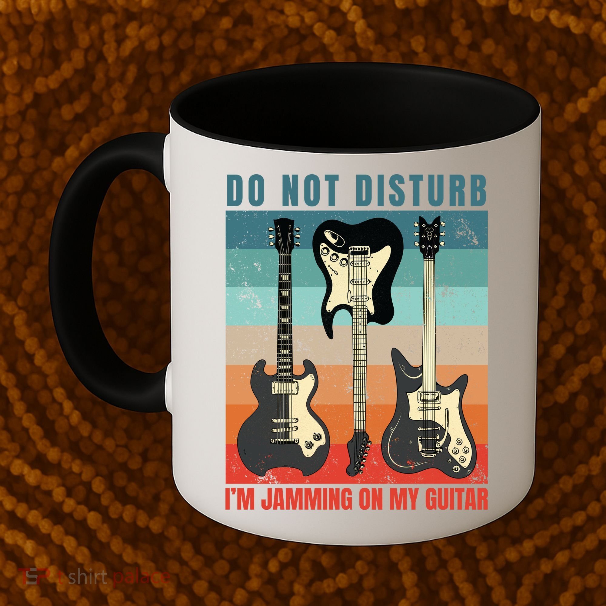 Electric Guitars Retro Sunset Coffee Mug