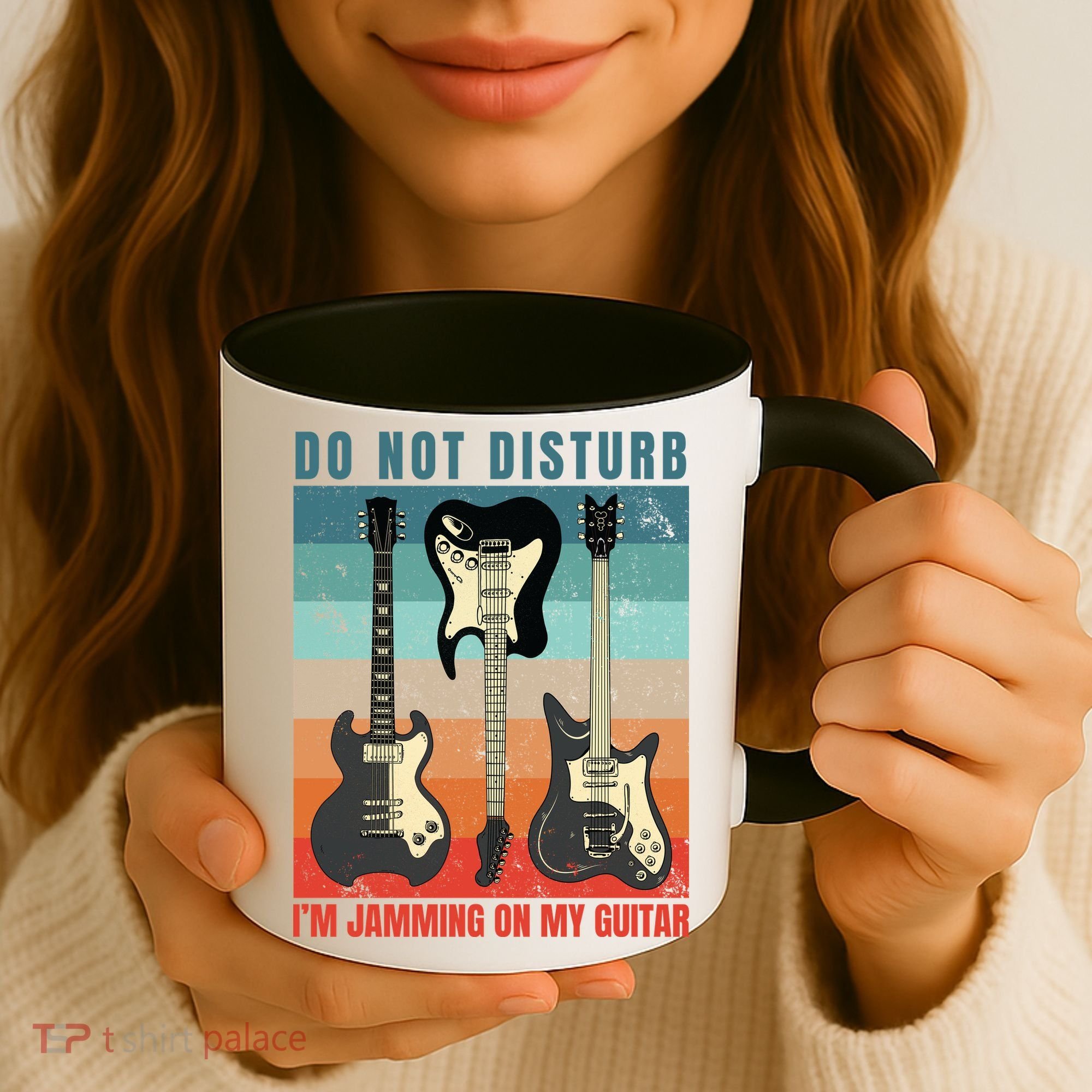 Electric Guitars Retro Sunset Coffee Mug