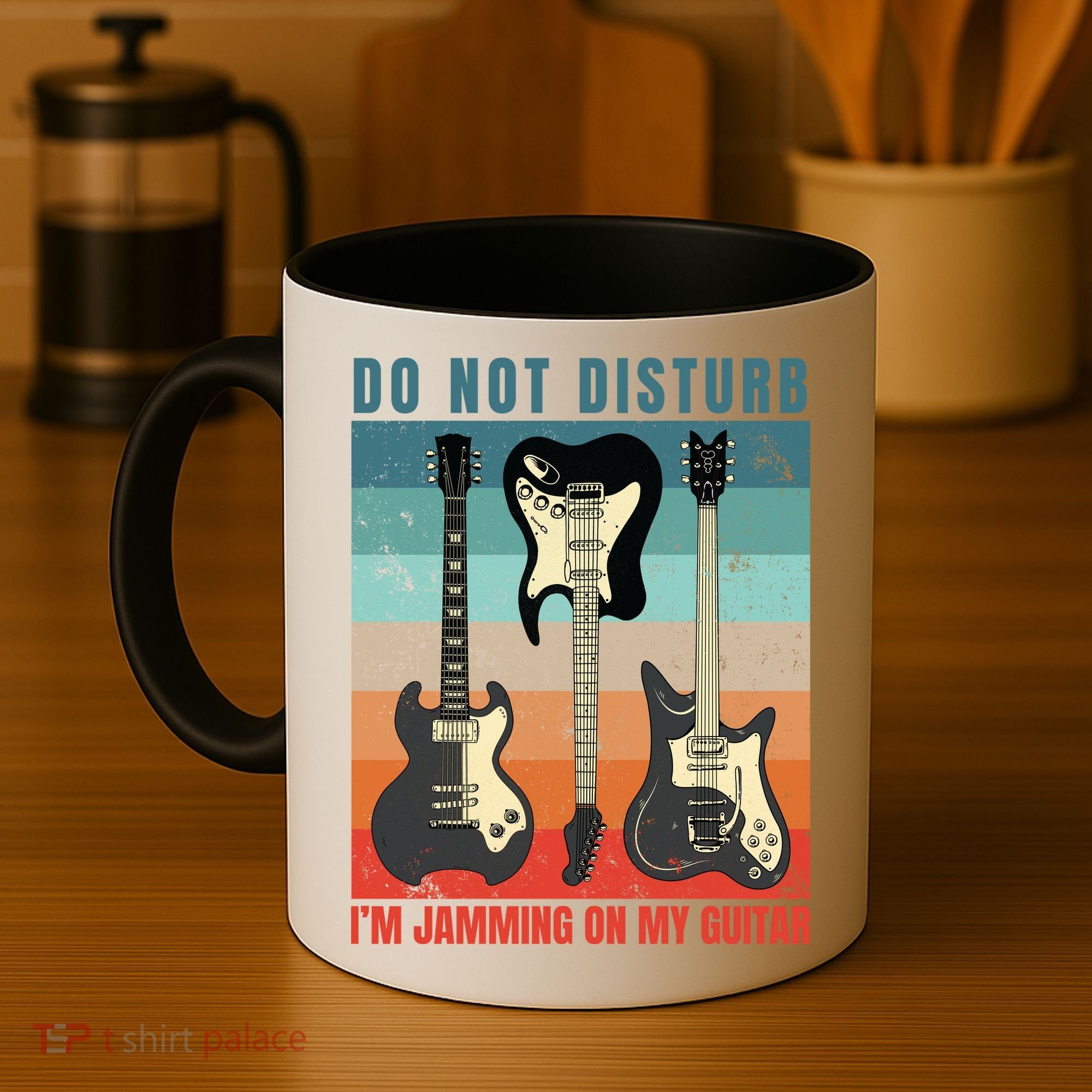 Electric Guitars Retro Sunset Coffee Mug