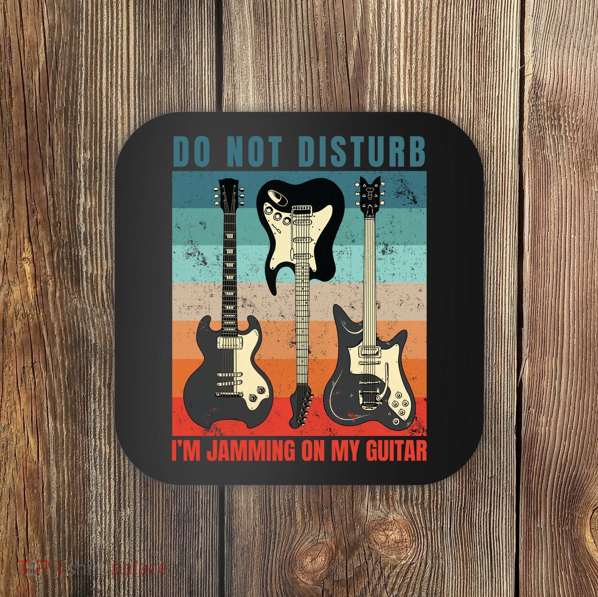 Electric Guitars Retro Sunset Coaster