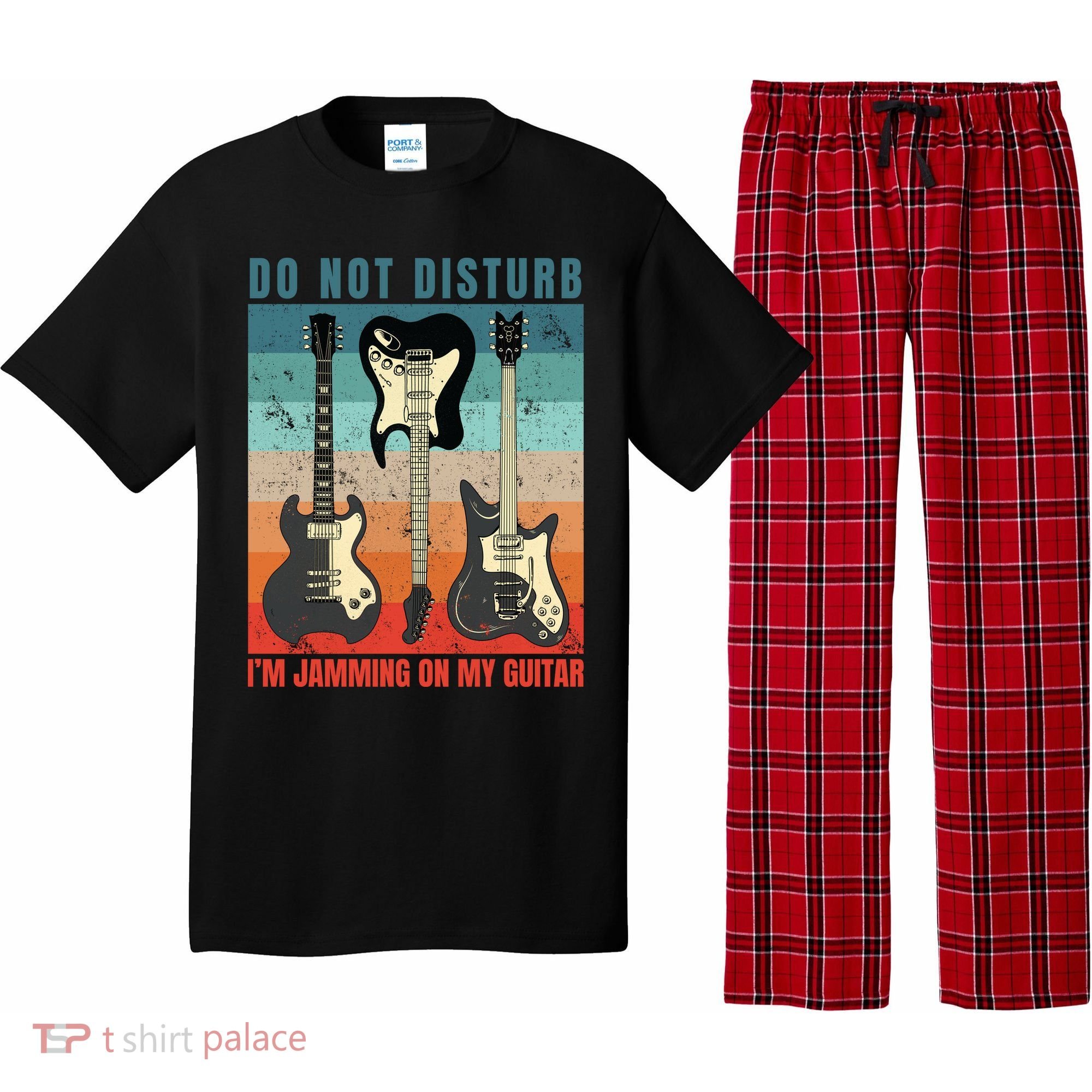 Electric Guitars Retro Sunset Pajama Set