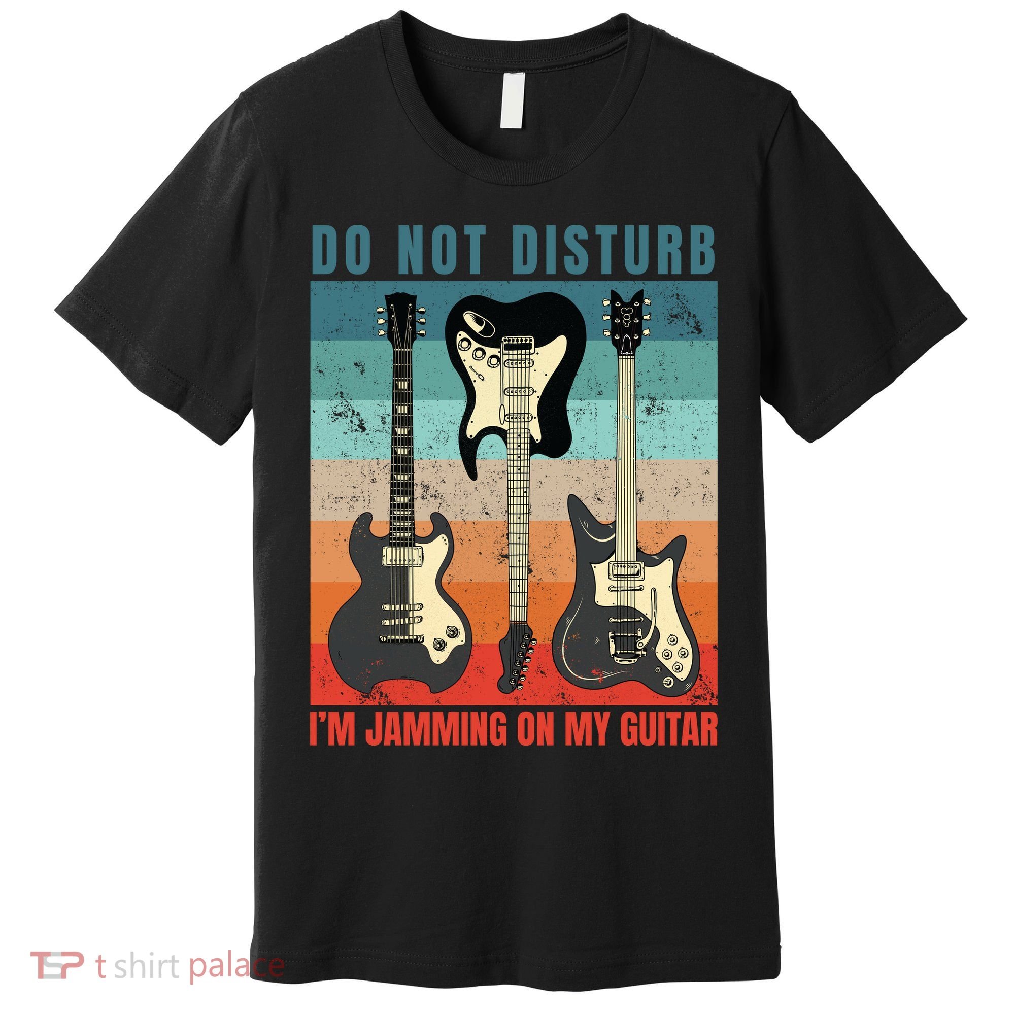Electric Guitars Retro Sunset Premium T-Shirt