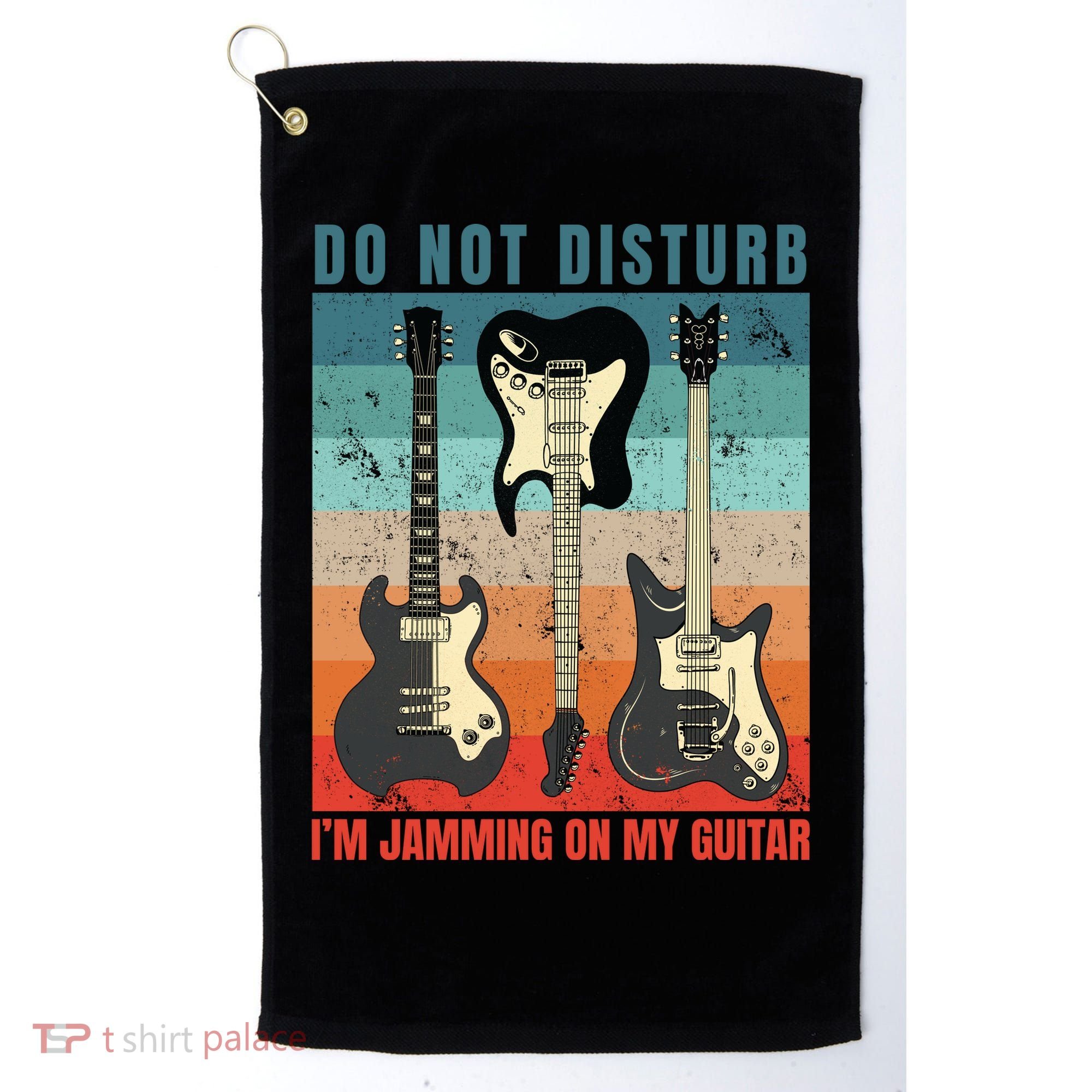 Electric Guitars Retro Sunset Golf Towel