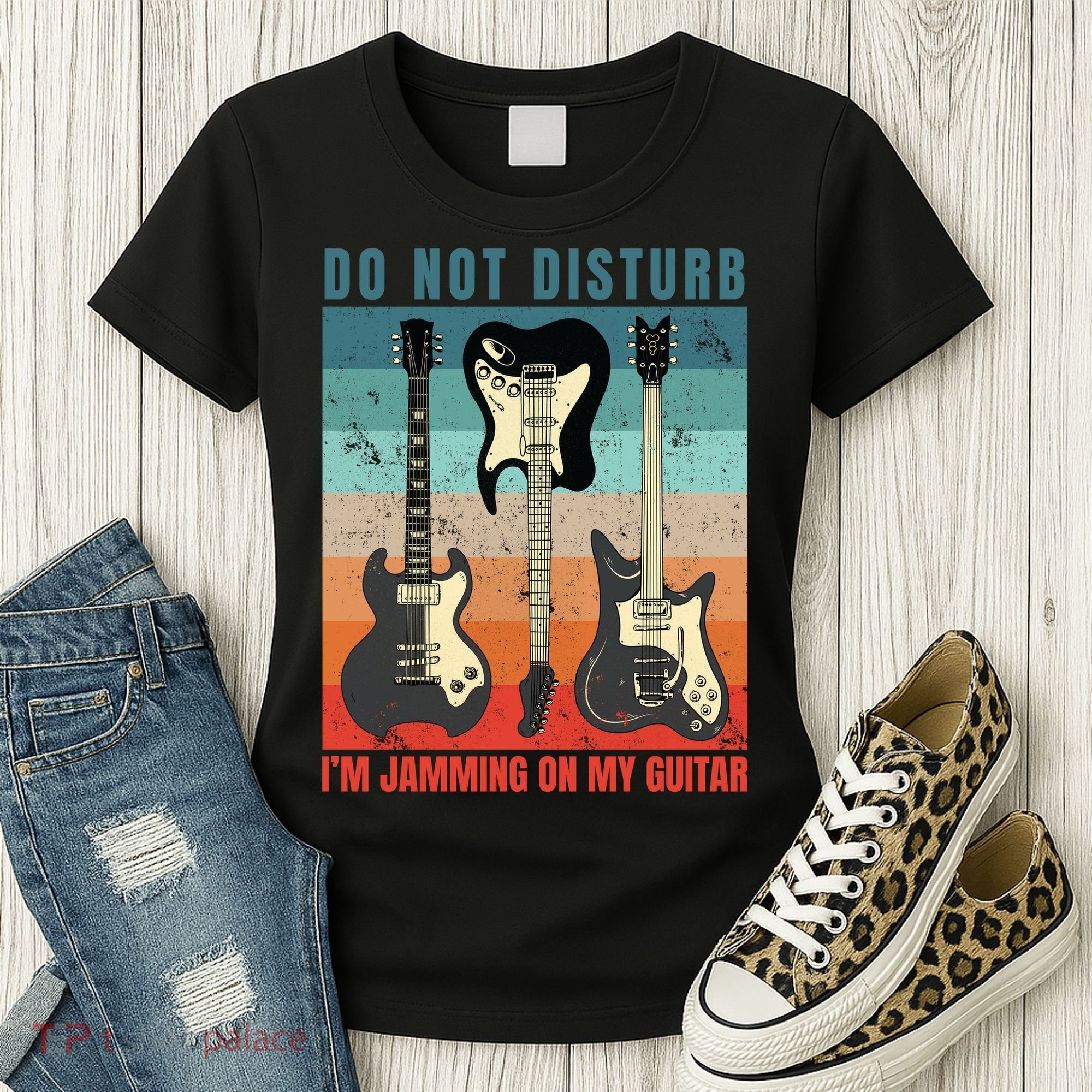 Electric Guitars Retro Sunset Women's T-Shirt