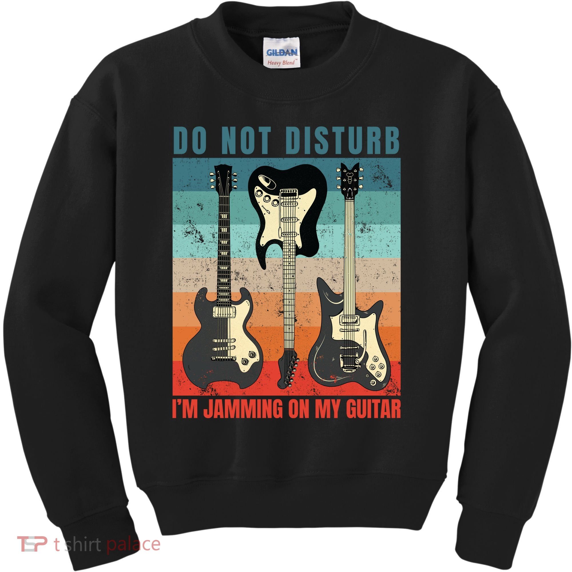 Electric Guitars Retro Sunset Kids Sweatshirt