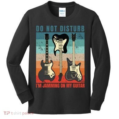 Electric Guitars Retro Sunset Kids Long Sleeve Shirt