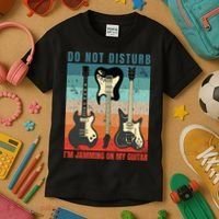 Electric Guitars Retro Sunset Kids T-Shirt thumb 3