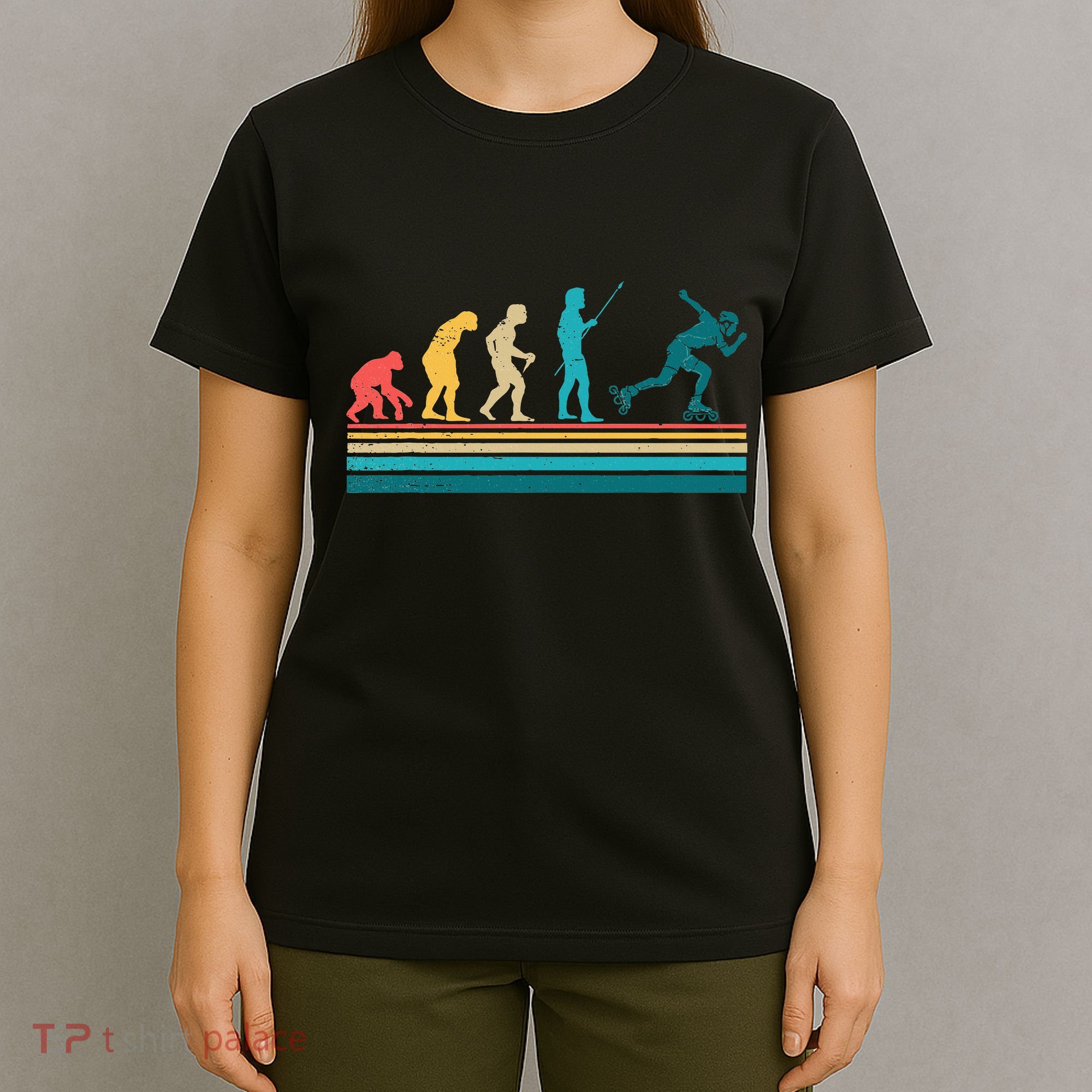 Evolution Graphic Roller Skates Roller Skating Inline Skates T-Shirt
