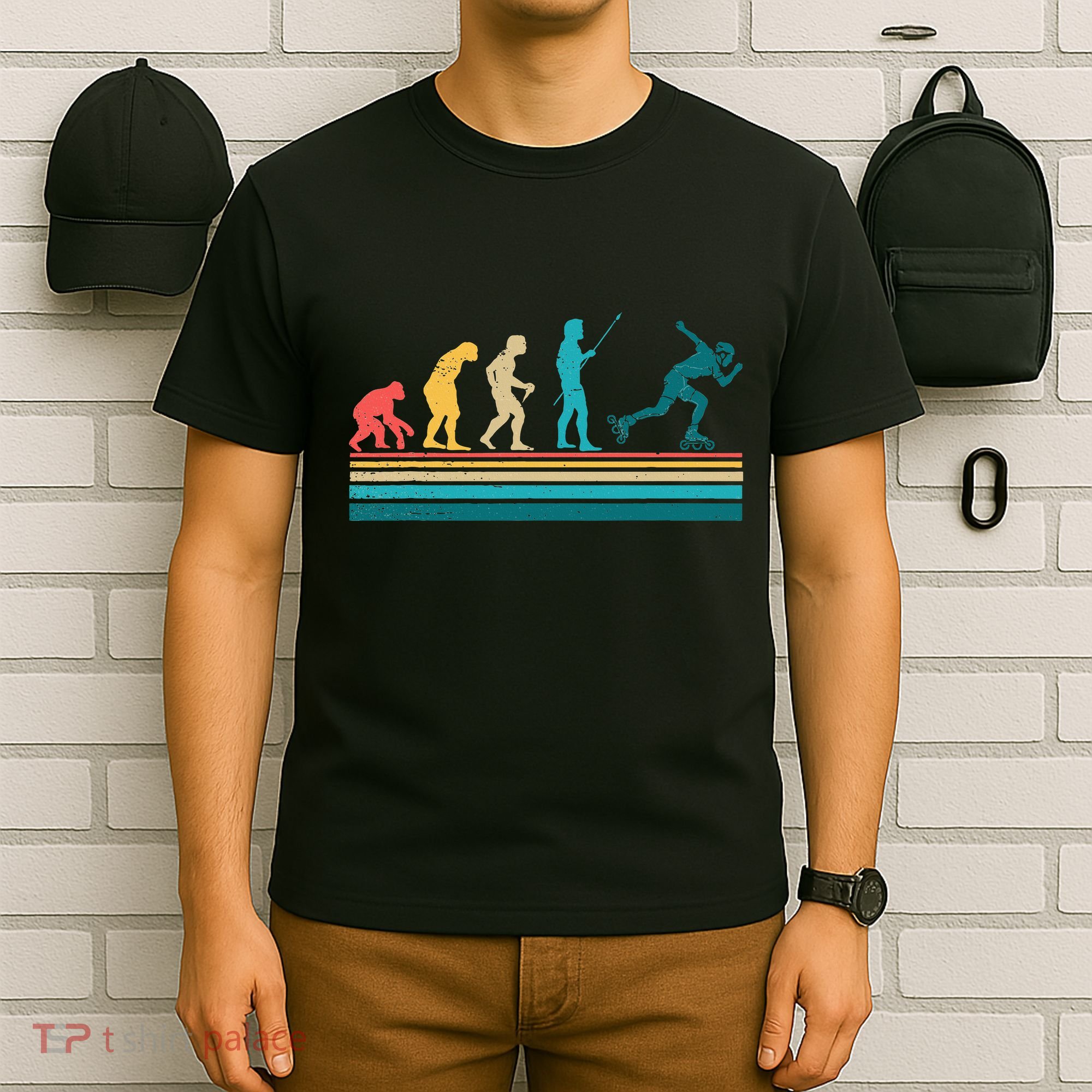 Evolution Graphic Roller Skates Roller Skating Inline Skates T-Shirt
