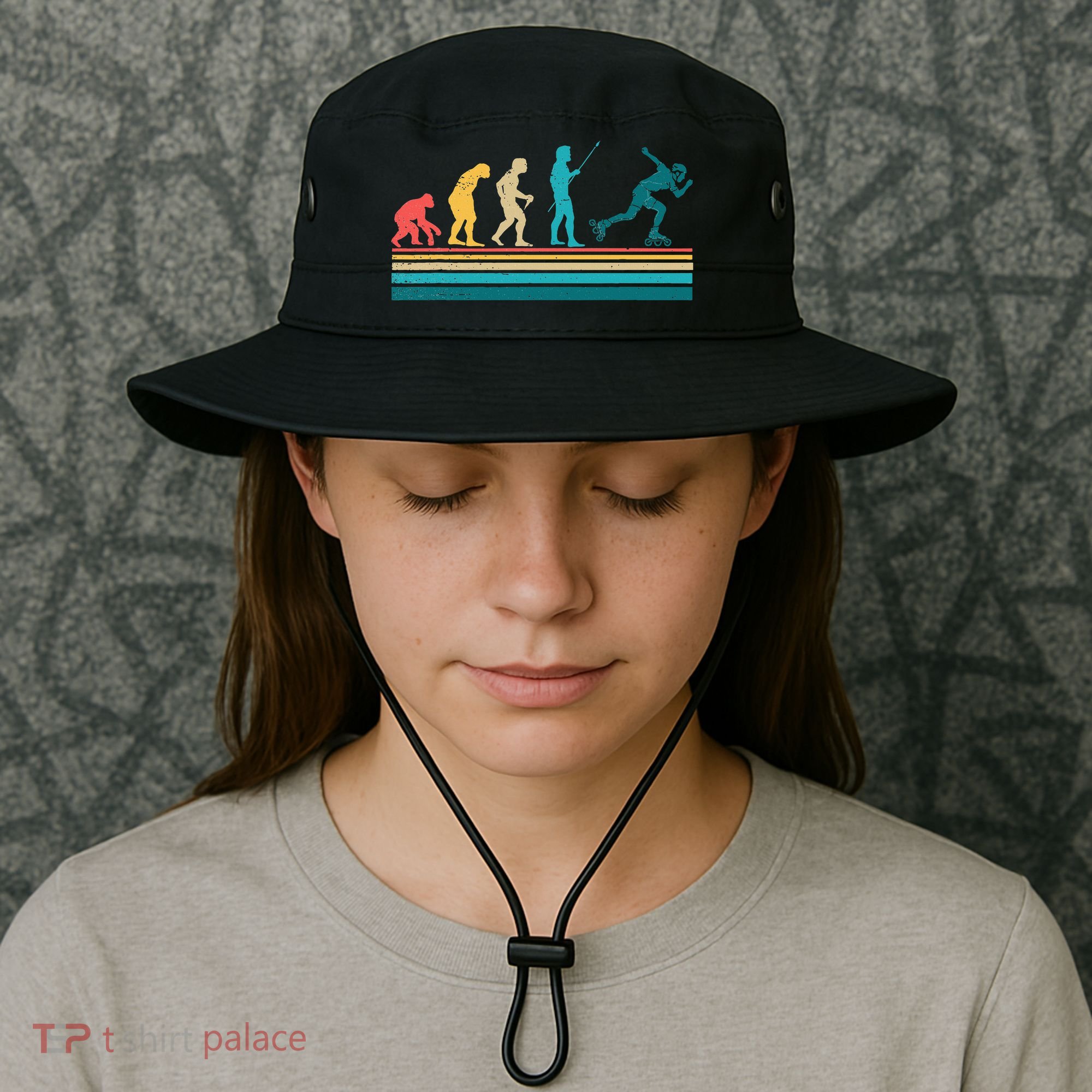 Evolution Graphic Roller Skates Roller Skating Inline Skates Bucket Hat
