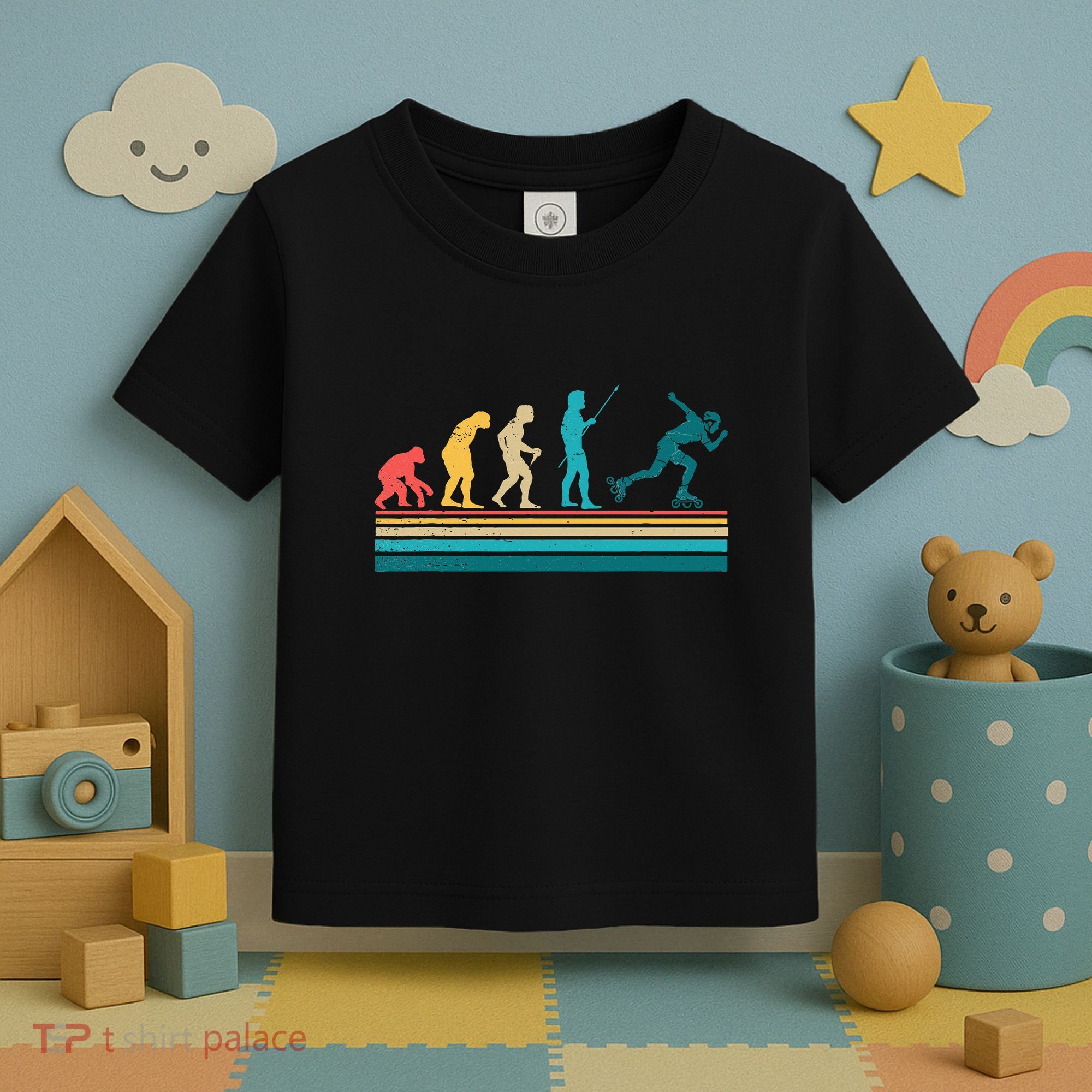 Evolution Graphic Roller Skates Roller Skating Inline Skates Toddler T-Shirt