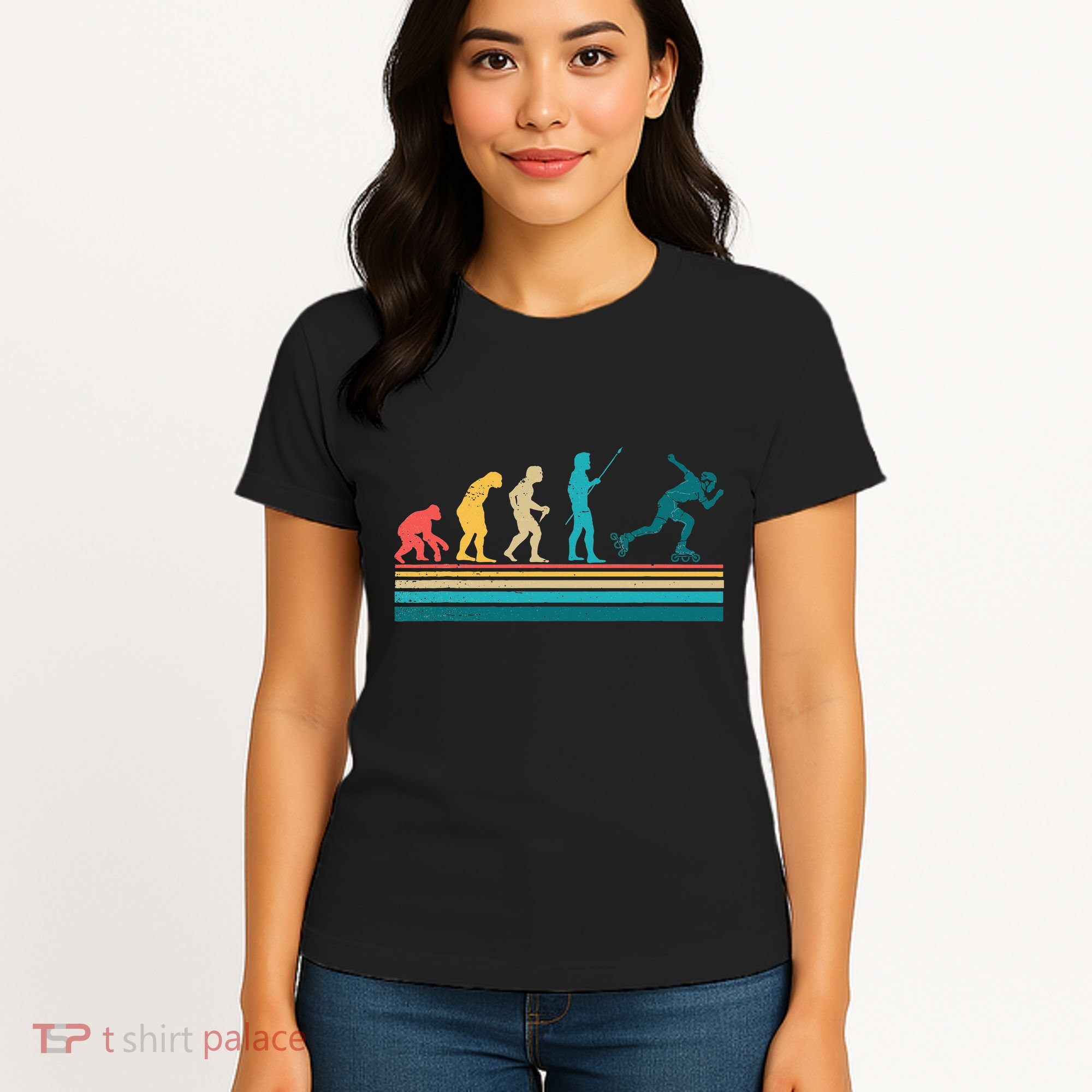 Evolution Graphic Roller Skates Roller Skating Inline Skates Women's T-Shirt