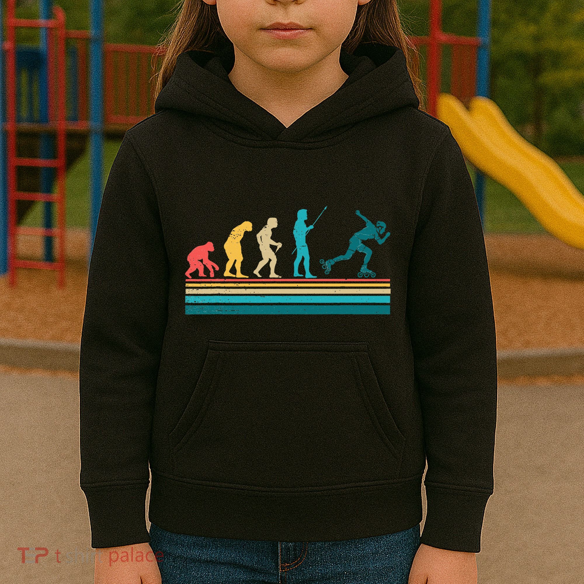Evolution Graphic Roller Skates Roller Skating Inline Skates Kids Hoodie