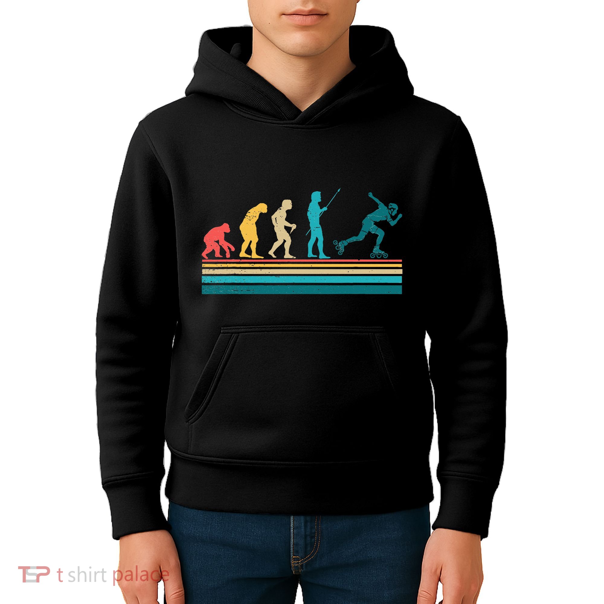Evolution Graphic Roller Skates Roller Skating Inline Skates Kids Hoodie