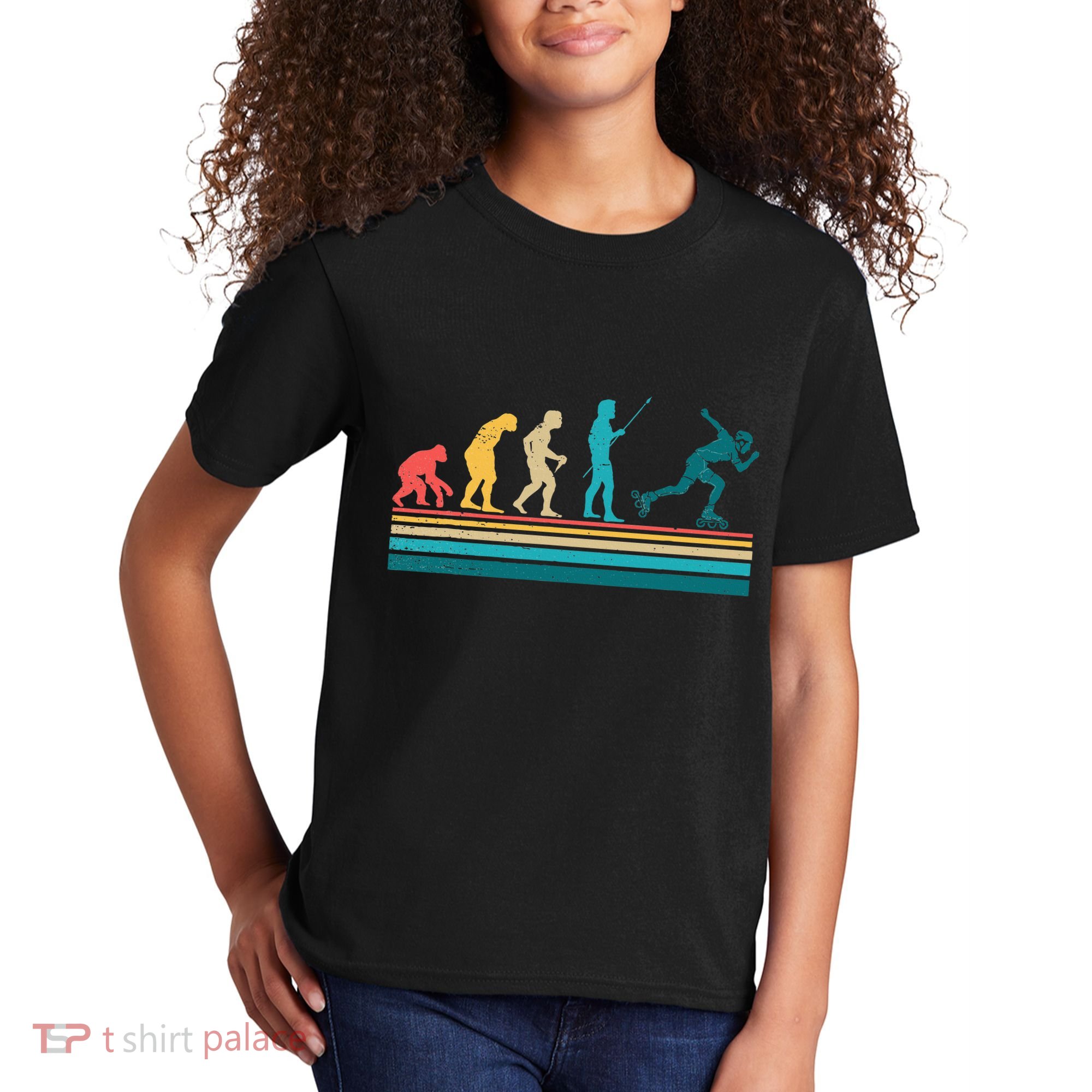 Evolution Graphic Roller Skates Roller Skating Inline Skates Kids T-Shirt