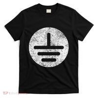 Electrical Ground Symbol Stay Grounded Electric Tech T-Shirt thumb 0