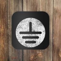 Electrical Ground Symbol Stay Grounded Electric Tech Coaster thumb 0