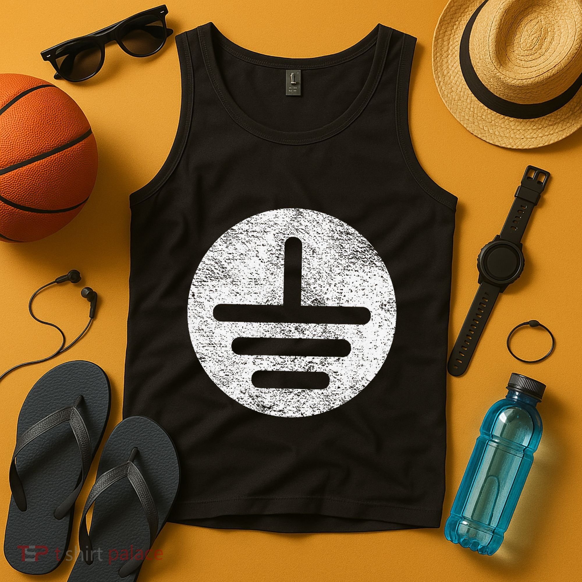 Electrical Ground Symbol Stay Grounded Electric Tech Tank Top