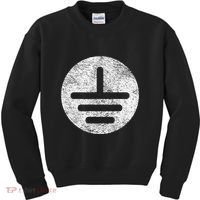 Electrical Ground Symbol Stay Grounded Electric Tech Kids Sweatshirt thumb 0