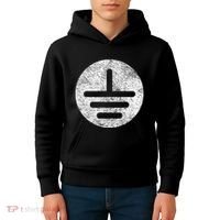 Electrical Ground Symbol Stay Grounded Electric Tech Kids Hoodie thumb 4