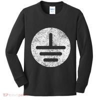 Electrical Ground Symbol Stay Grounded Electric Tech Kids Long Sleeve Shirt thumb 0
