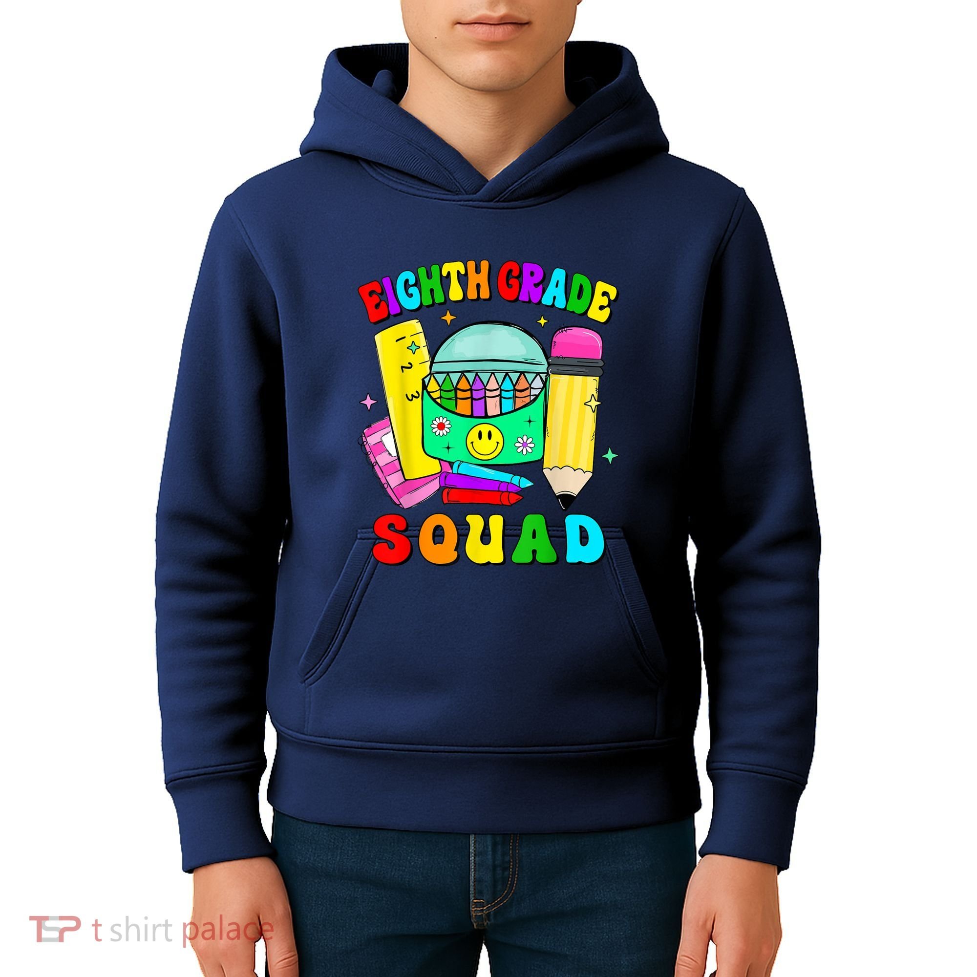 Eighth Grade Squad 8th Grade Team Back To School Boy Girl Kids Hoodie