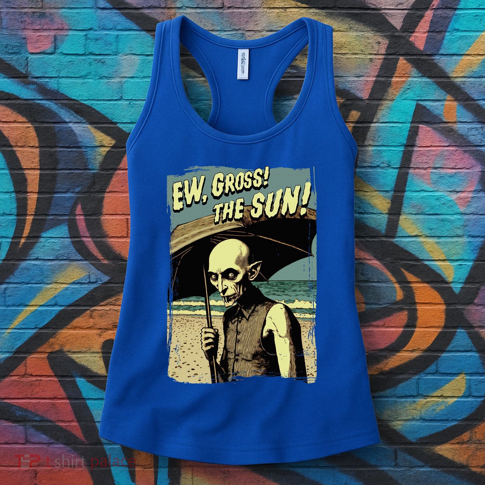 Ew Gross! The Sun! Vampire At The Sunny Beach Summer Goth Women's Tank Top