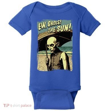 Ew Gross! The Sun! Vampire At The Sunny Beach Summer Goth Baby Bodysuit