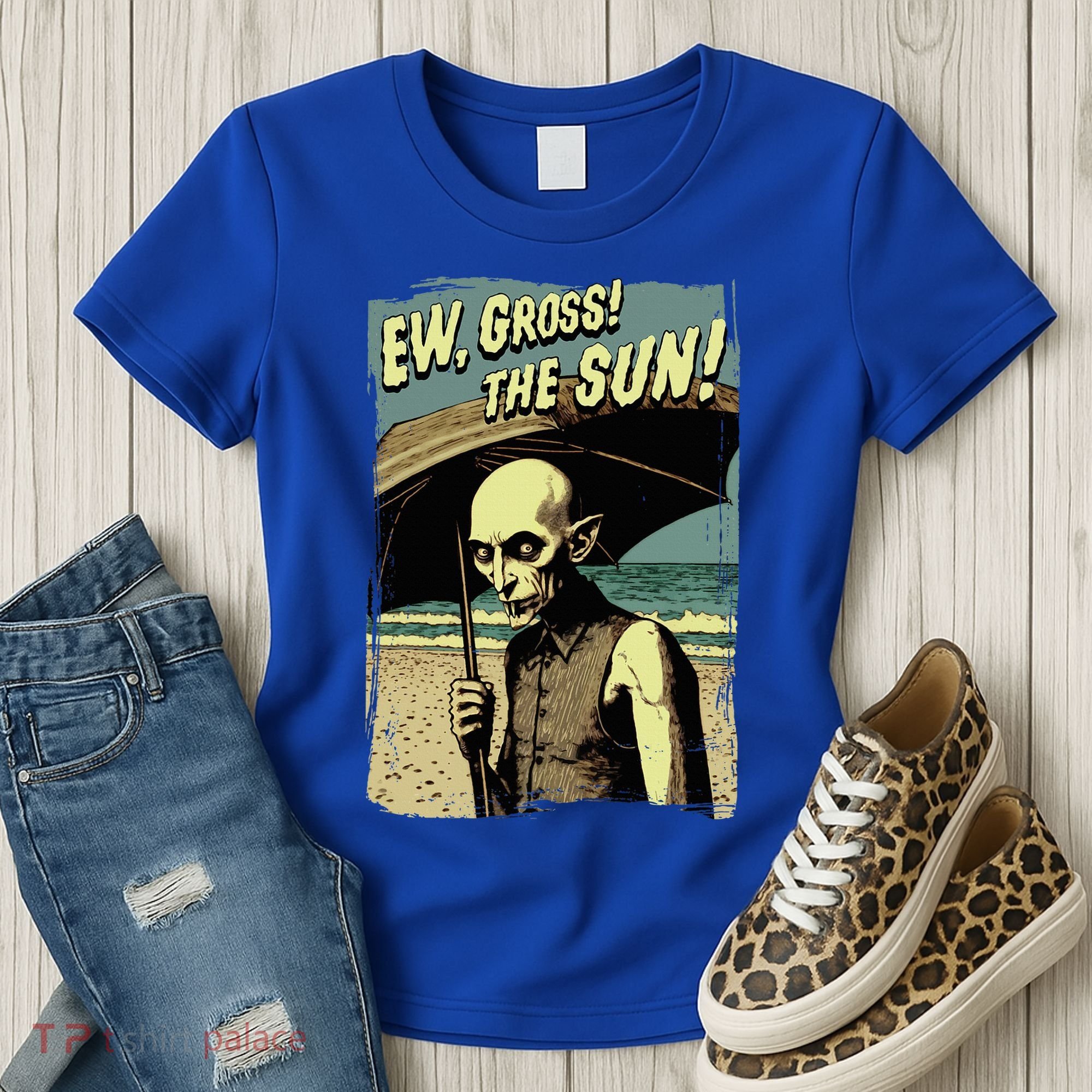 Ew Gross! The Sun! Vampire At The Sunny Beach Summer Goth Women's T-Shirt