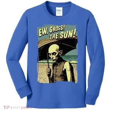 Ew Gross! The Sun! Vampire At The Sunny Beach Summer Goth Kids Long Sleeve Shirt