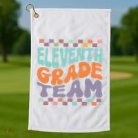 Eleventh Grade Team Teacher Student Back To School 11th Grade Gift Golf Towel thumb 1