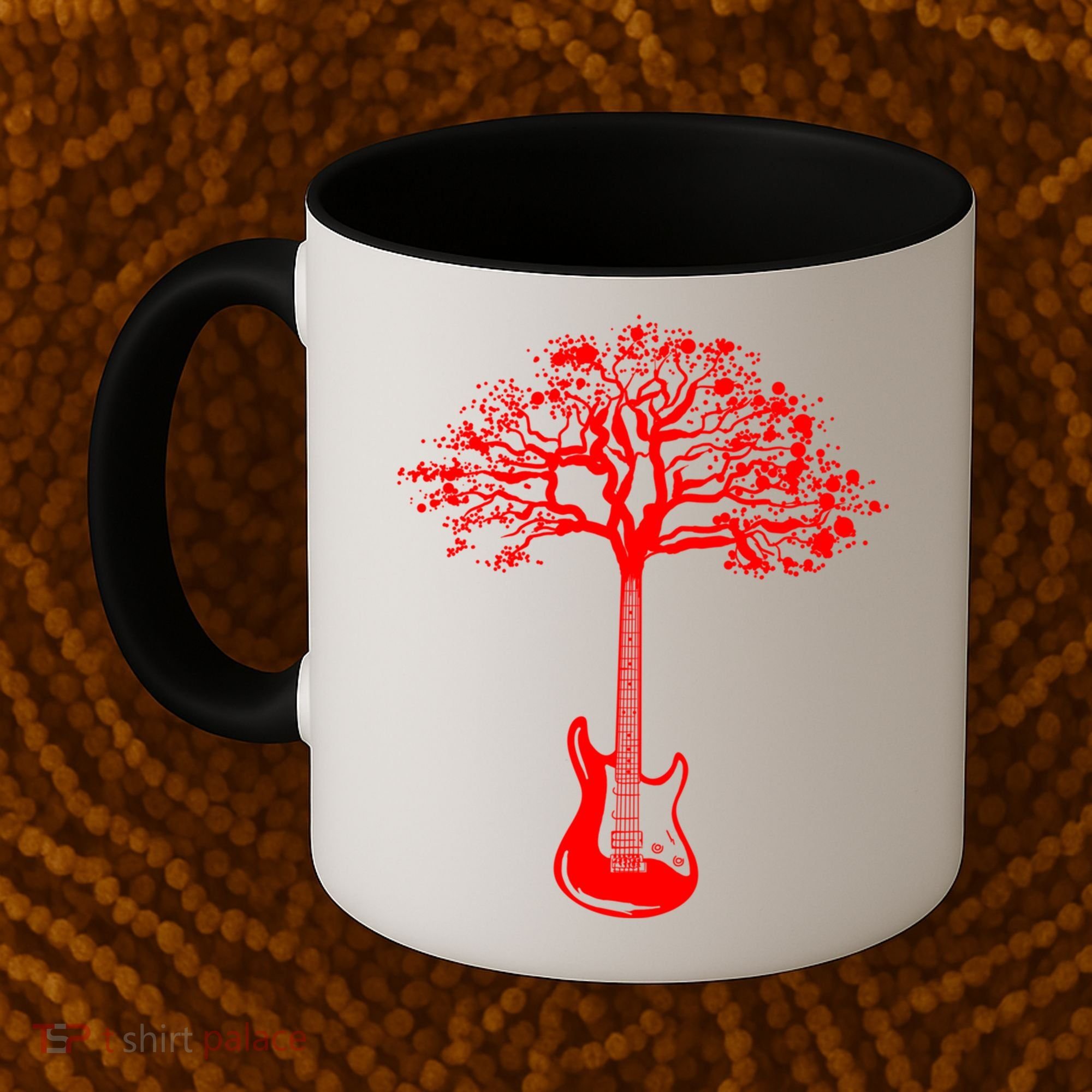 Electric Guitar Tree Rock Guitarist Player Musician  Coffee Mug