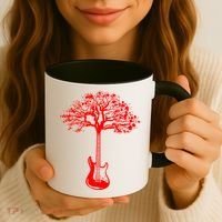 Electric Guitar Tree Rock Guitarist Player Musician  Coffee Mug thumb 3