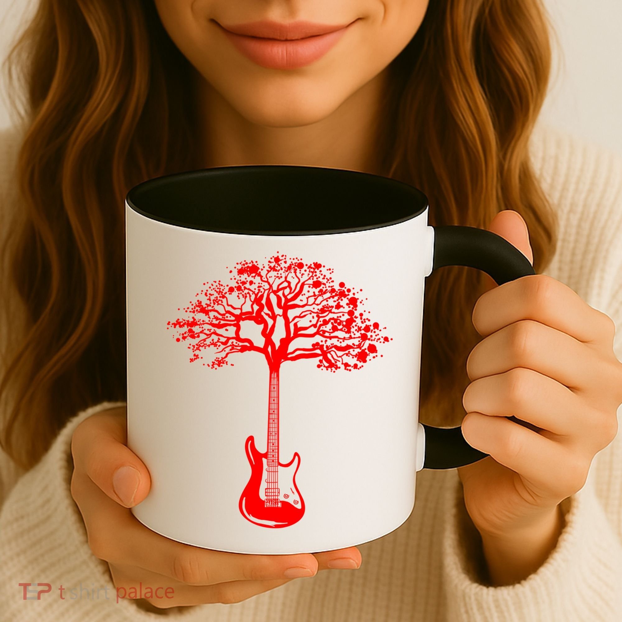 Electric Guitar Tree Rock Guitarist Player Musician  Coffee Mug