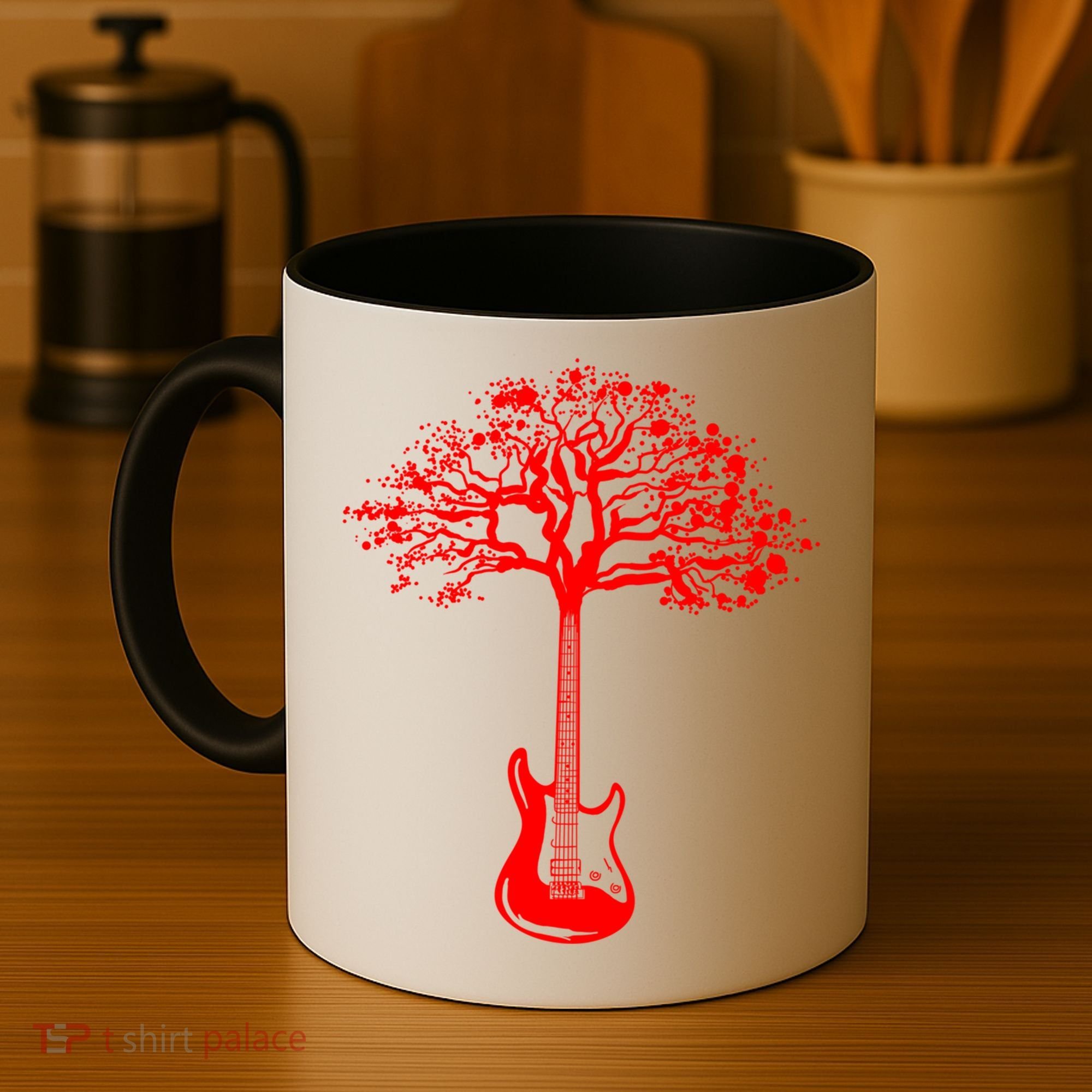 Electric Guitar Tree Rock Guitarist Player Musician  Coffee Mug