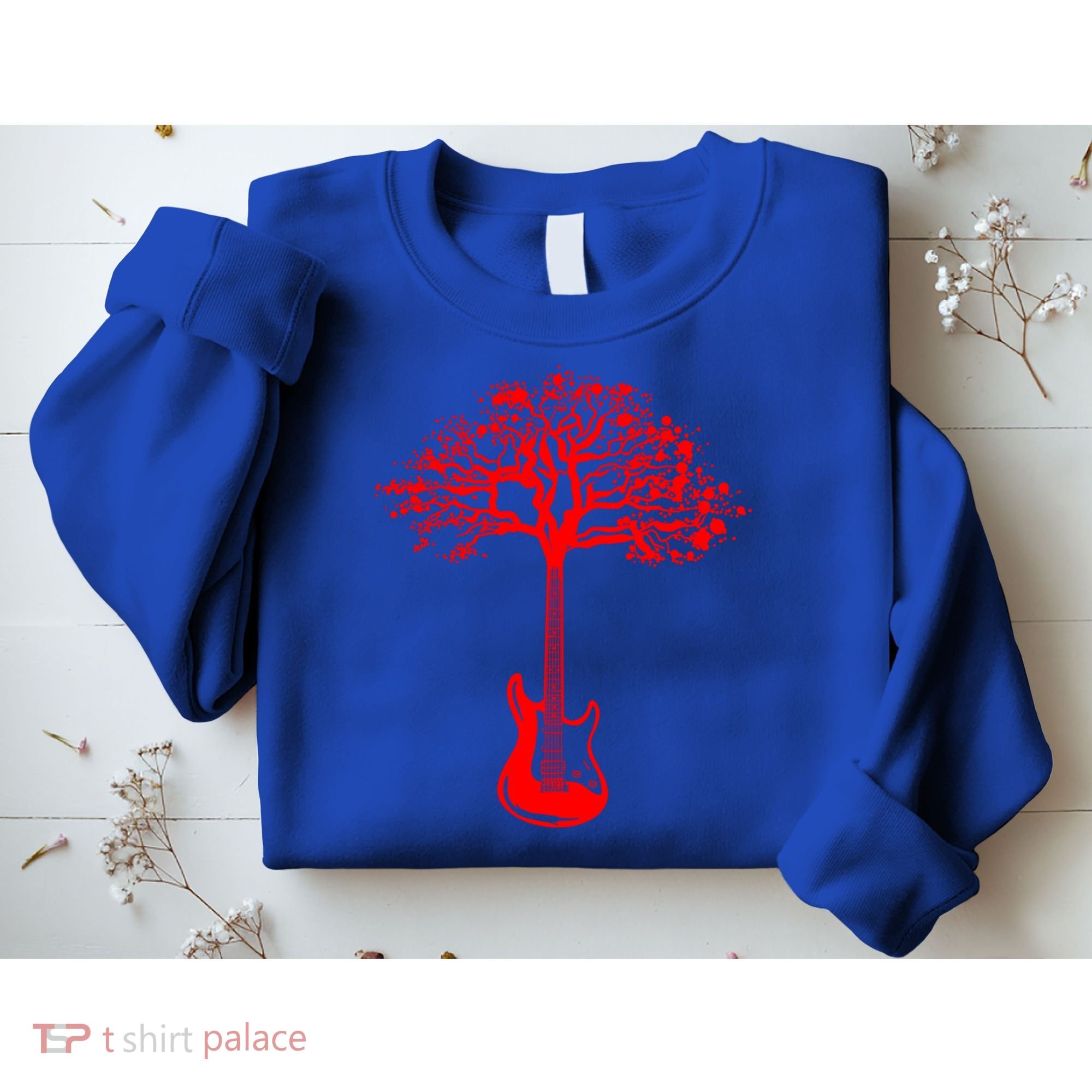 Electric Guitar Tree Rock Guitarist Player Musician  Sweatshirt