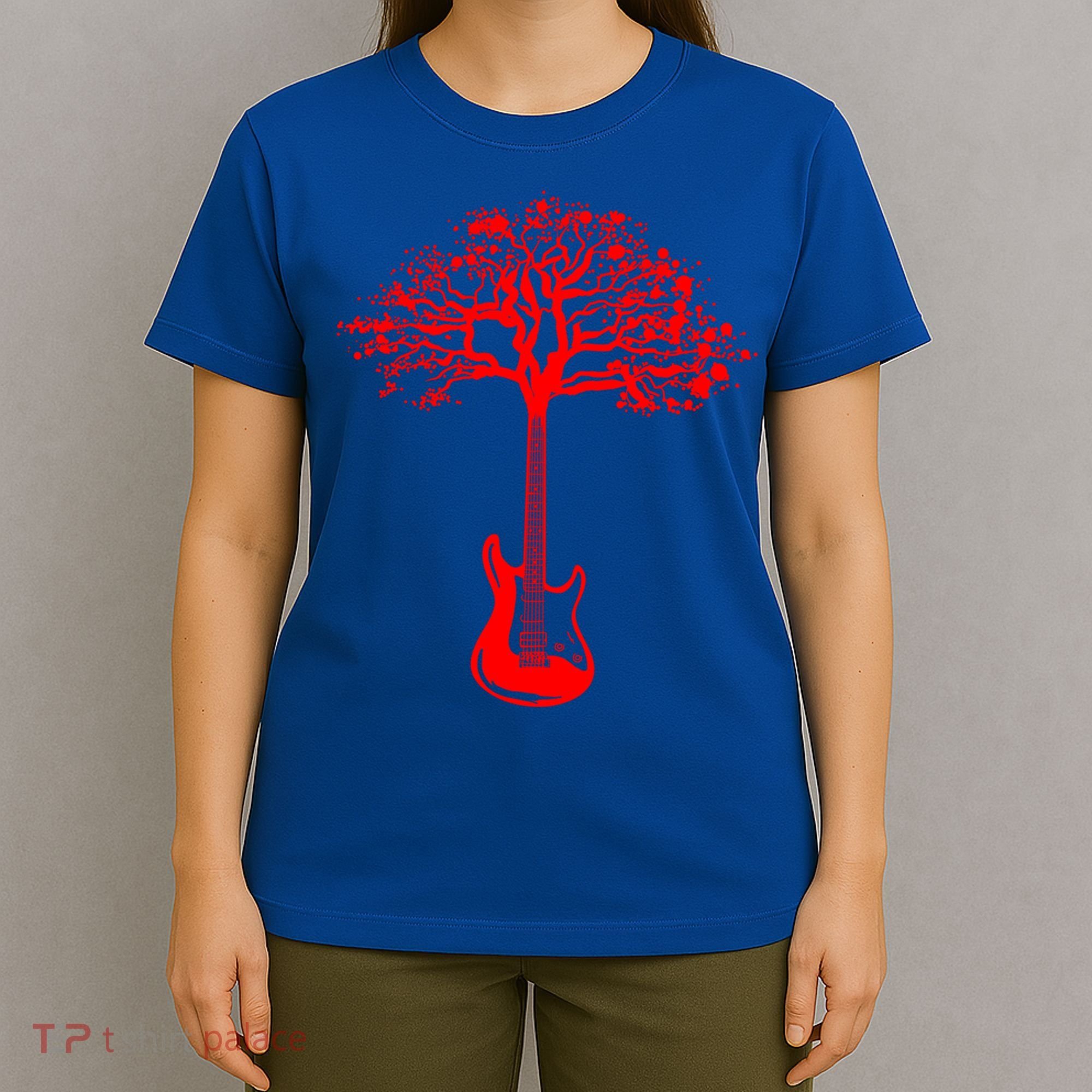 Electric Guitar Tree Rock Guitarist Player Musician  T-Shirt