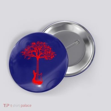 Electric Guitar Tree Rock Guitarist Player Musician  Button