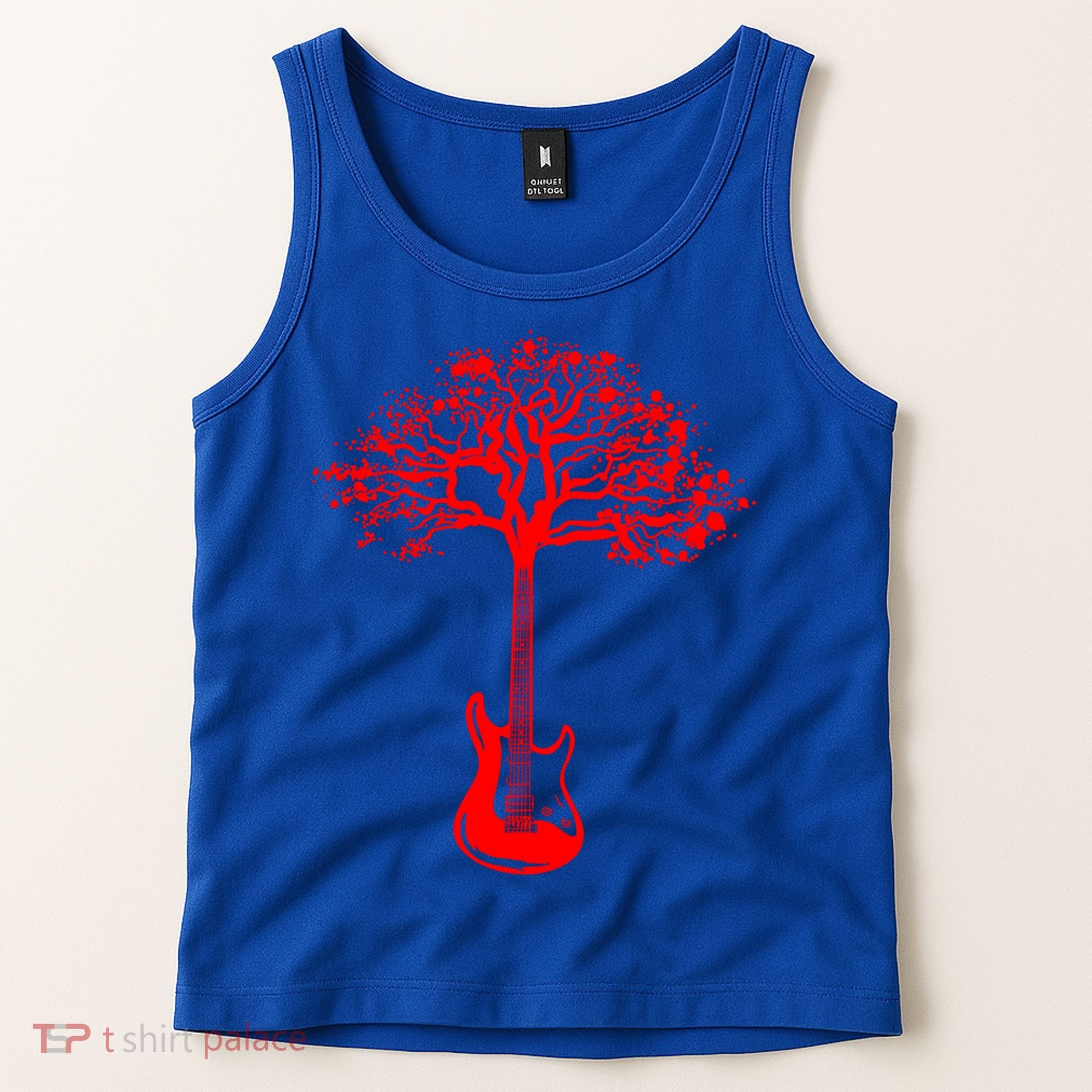 Electric Guitar Tree Rock Guitarist Player Musician  Tank Top