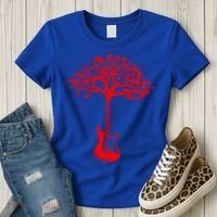 Electric Guitar Tree Rock Guitarist Player Musician  Women's T-Shirt thumb 3