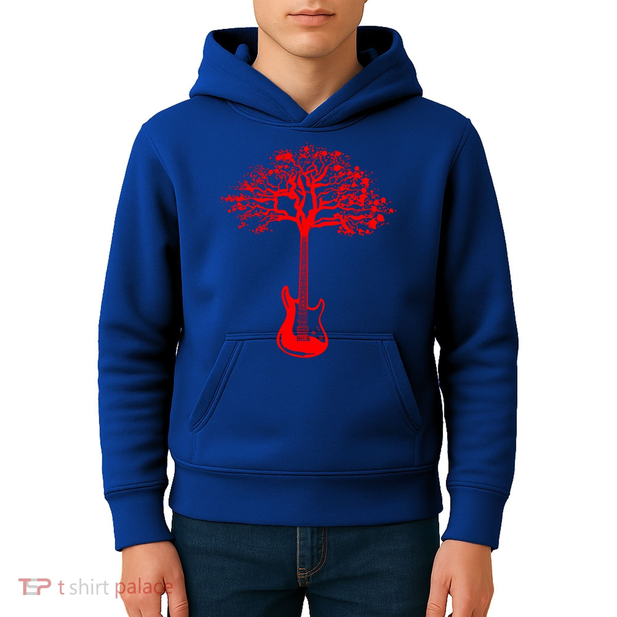 Electric Guitar Tree Rock Guitarist Player Musician  Kids Hoodie