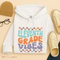 Eleventh Grade Vibes Retro Groovy 11th Grade Back To School Hoodie thumb 4