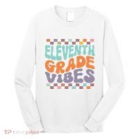 Eleventh Grade Vibes Retro Groovy 11th Grade Back To School Long Sleeve Shirt thumb 0