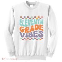 Eleventh Grade Vibes Retro Groovy 11th Grade Back To School Sweatshirt thumb 0